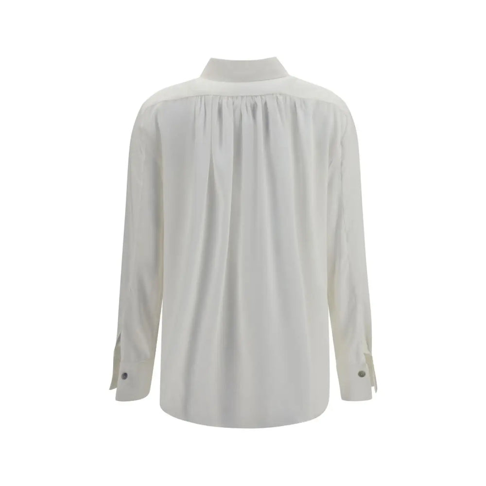 Ella White Silk Dress Shirt