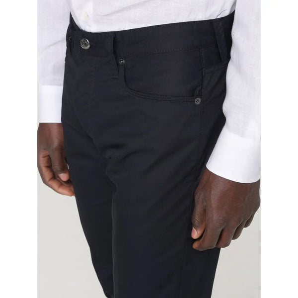 Emporio Armani Blue Cotton Casual Pants