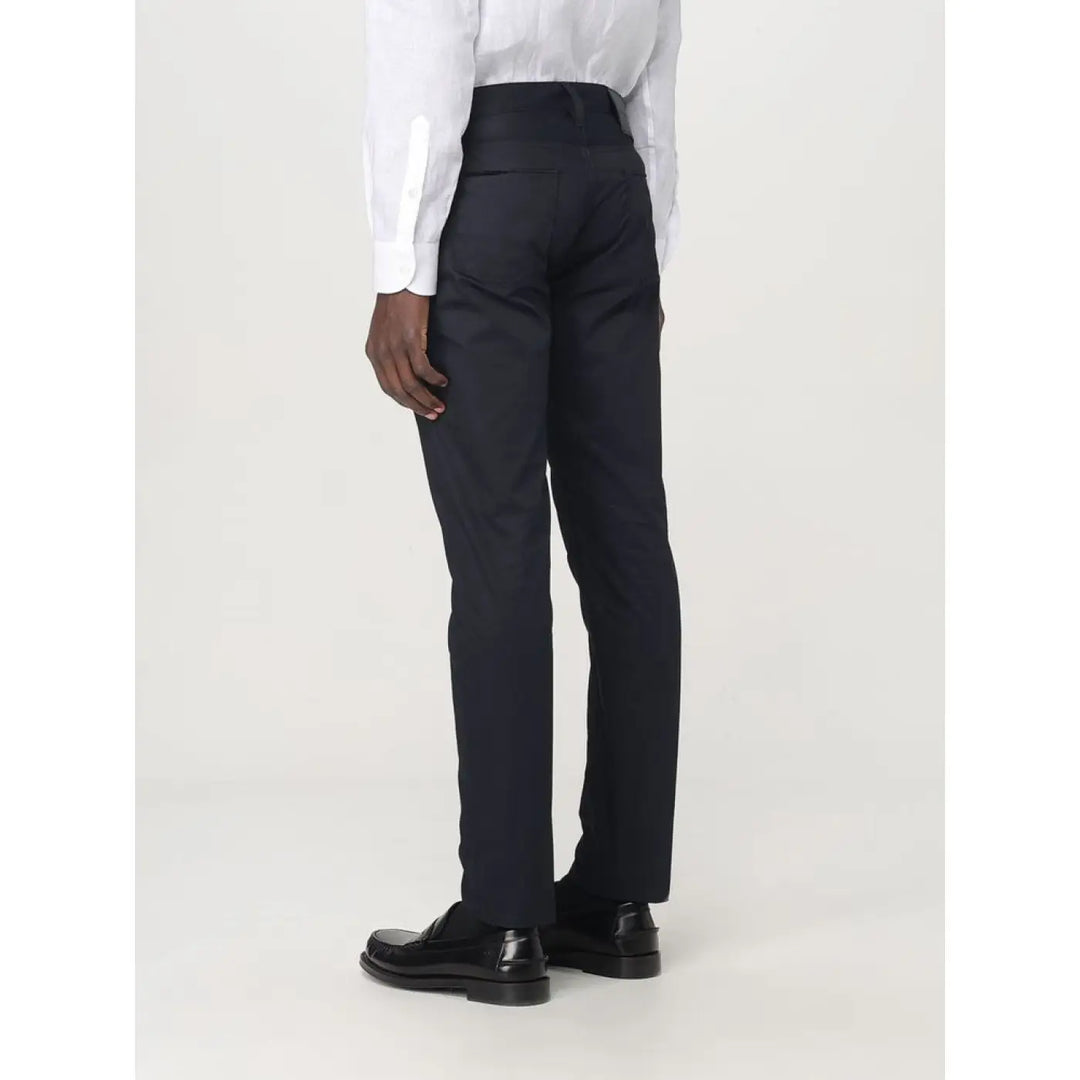 Emporio Armani Blue Cotton Casual Pants