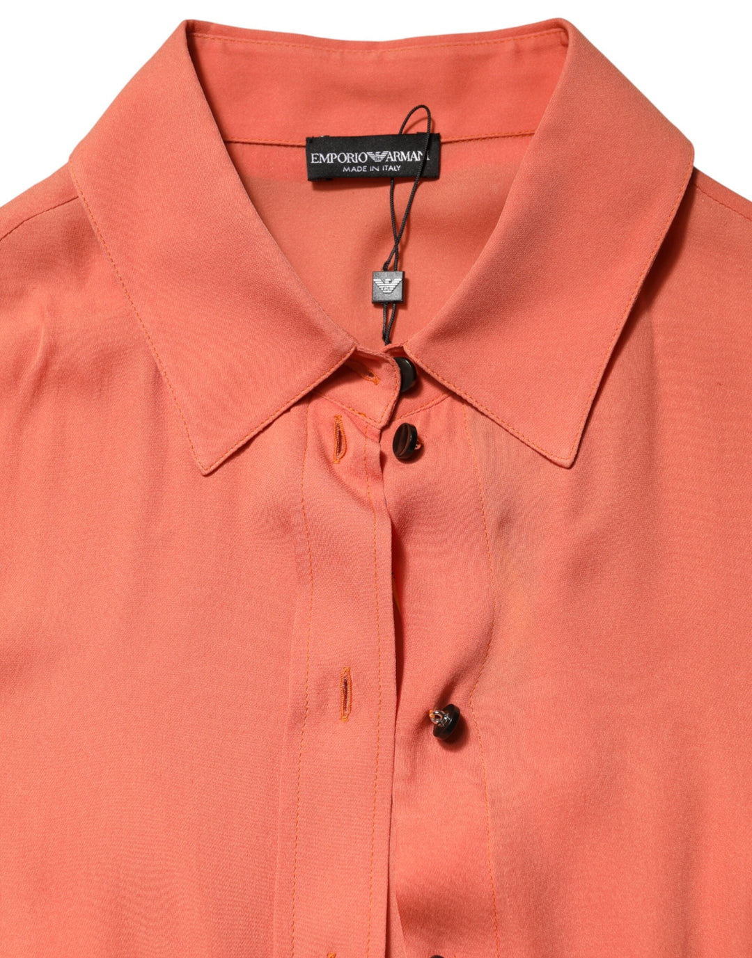 Emporio Armani Blouses - Women’s Orange Collared Button Down Long Sleeves Top