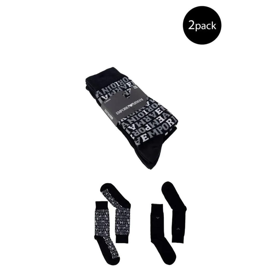 Emporio Armani Underwear Black Cotton Socks