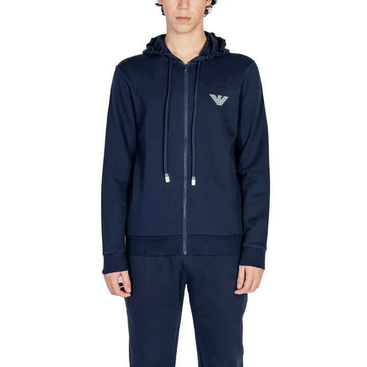 Emporio Armani Underwear Blue Cotton Hoodie