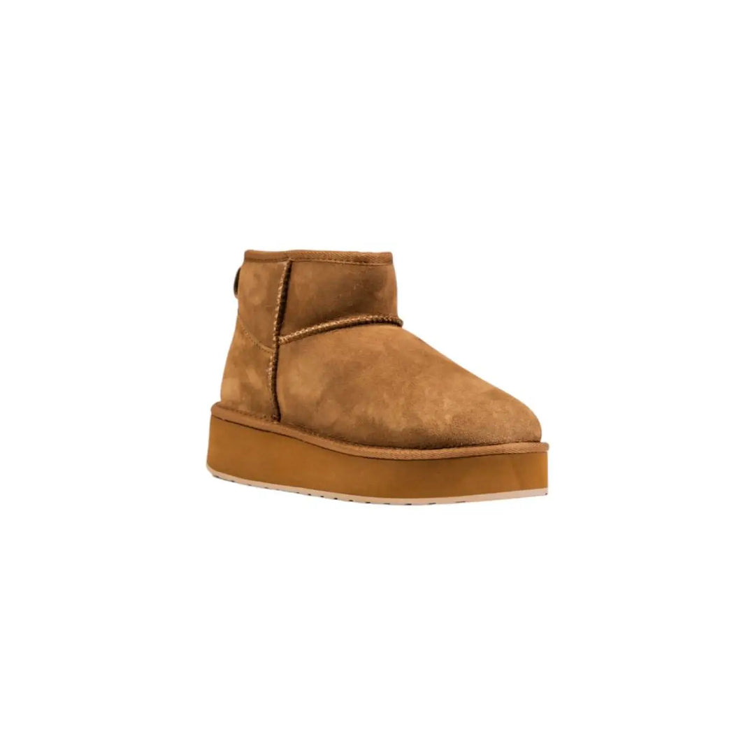 Emu Australia Beige Leather Ankle Boots