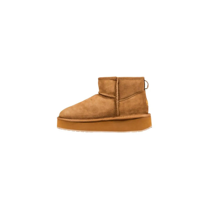 Emu Australia Beige Leather Ankle Boots