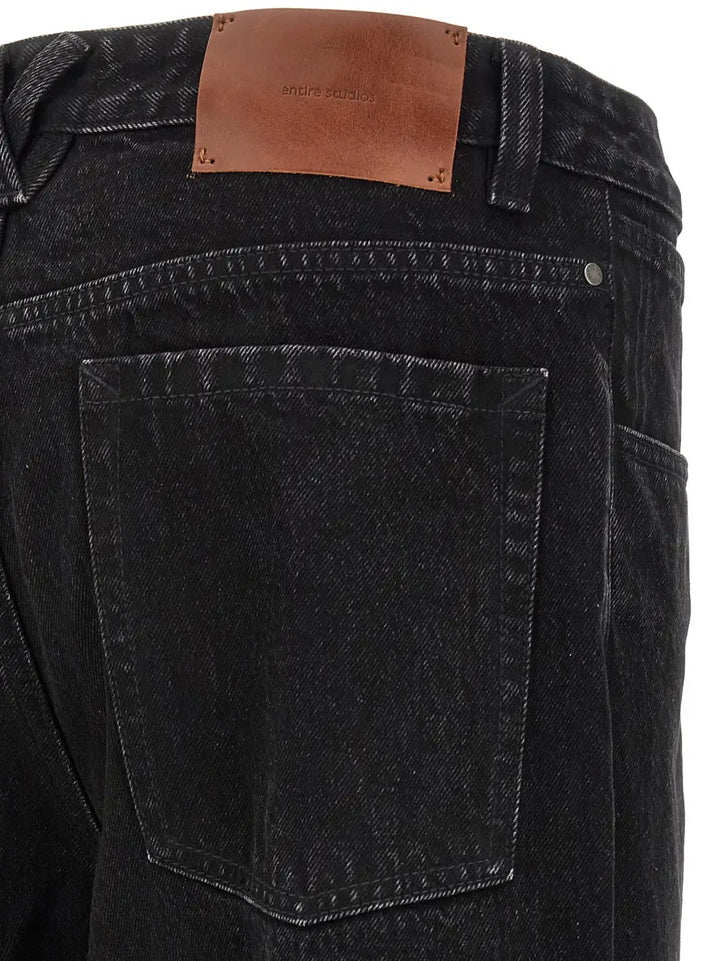 Entire Studios Black Cotton Straight-leg Jeans