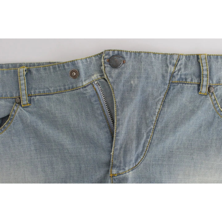 Ermanno Scervino Beachwear Blue Denim City Casual Dress Shorts