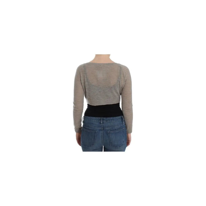 Ermanno Scervino Beige Alpaca Leather Cardigan