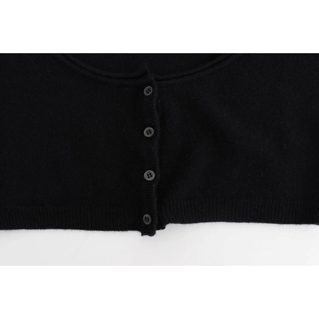 Ermanno Scervino Black Cashmere Cardigan Sweater