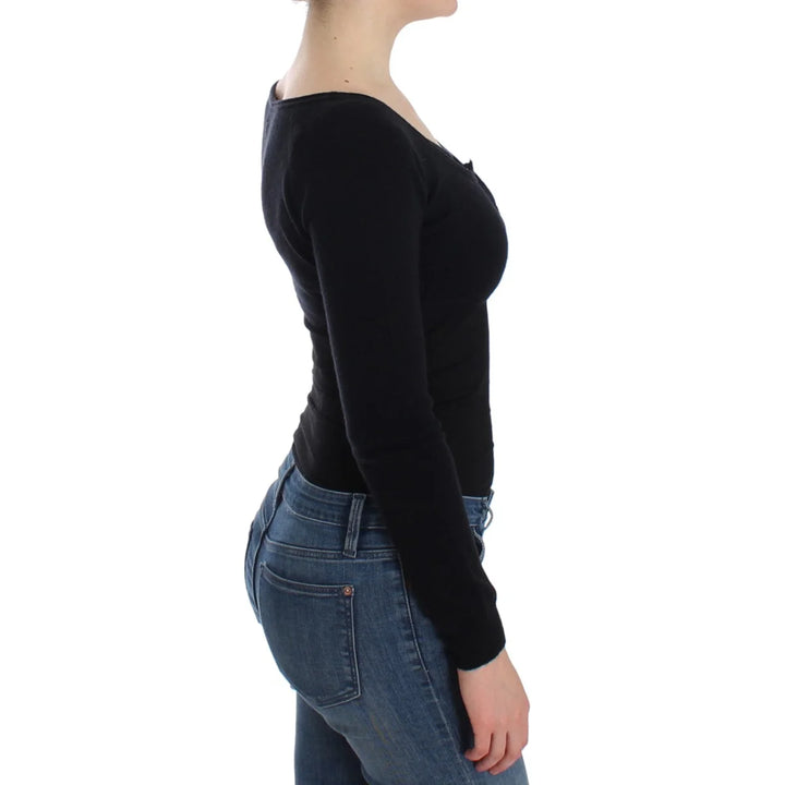 Ermanno Scervino Black Cashmere Cardigan Sweater