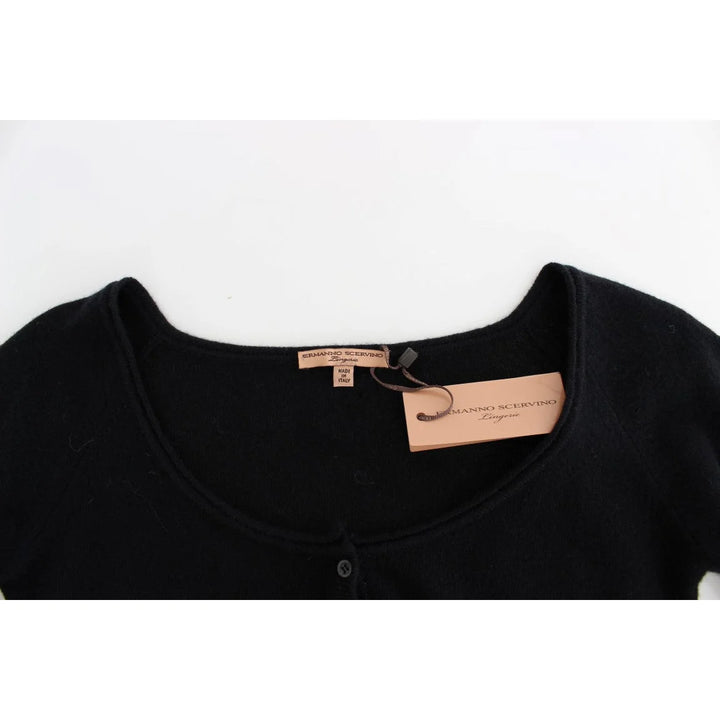 Ermanno Scervino Black Cashmere Cardigan Sweater
