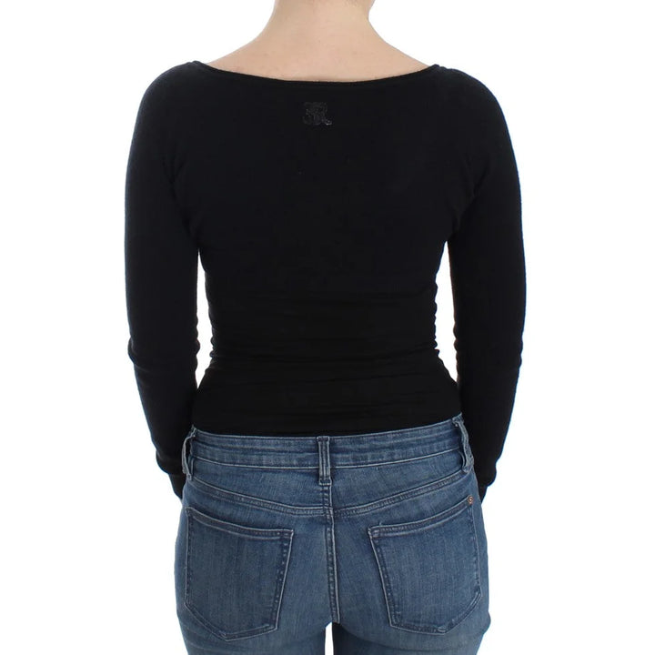 Ermanno Scervino Black Cashmere Cardigan Sweater