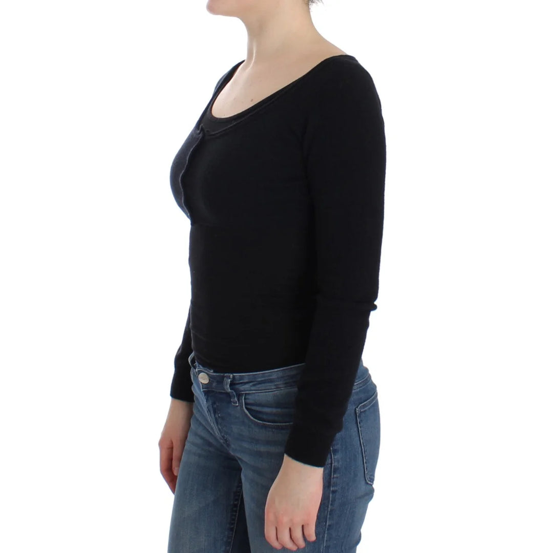 Ermanno Scervino Black Cashmere Cardigan Sweater