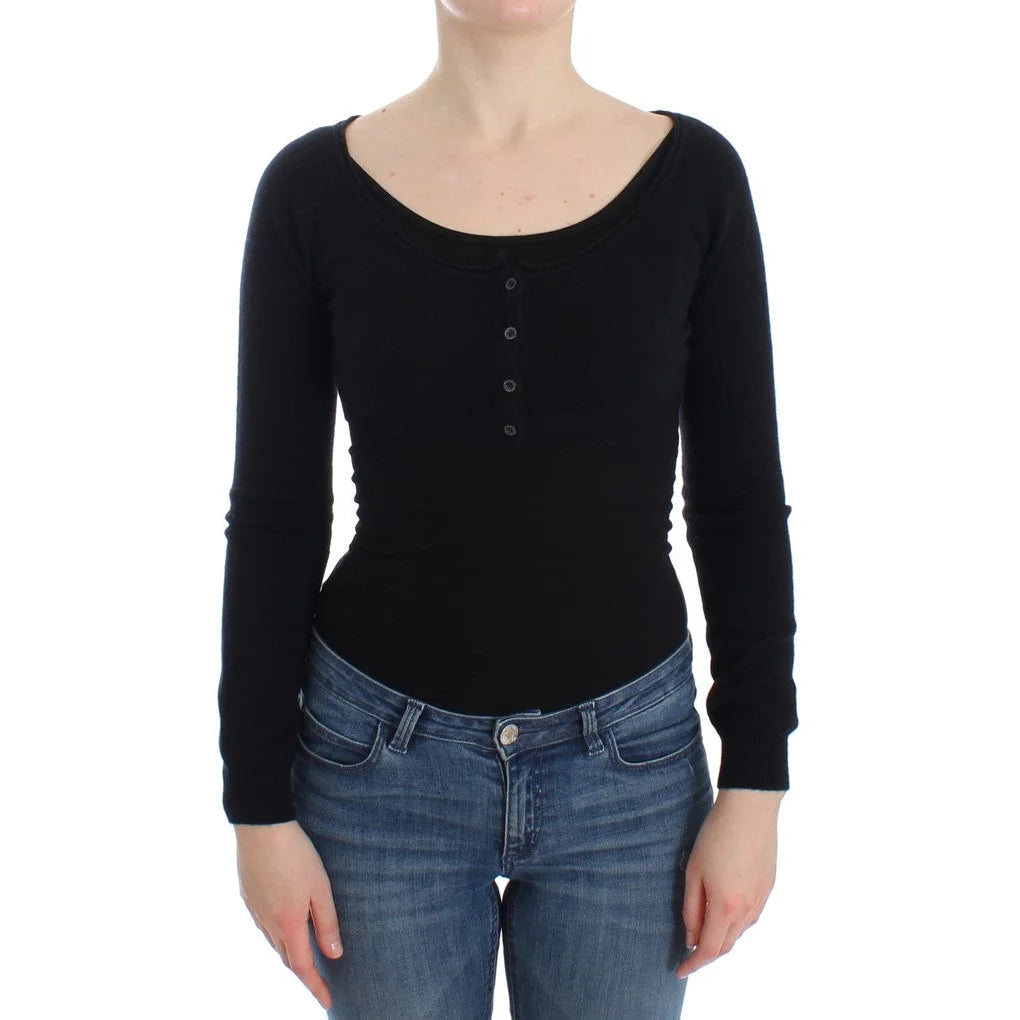 Ermanno Scervino Black Cashmere Cardigan Sweater