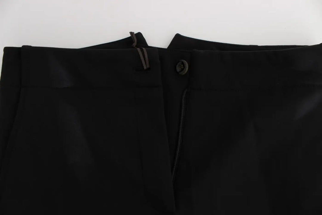 Ermanno Scervino Black Cotton Blend Capri Cropped Pants