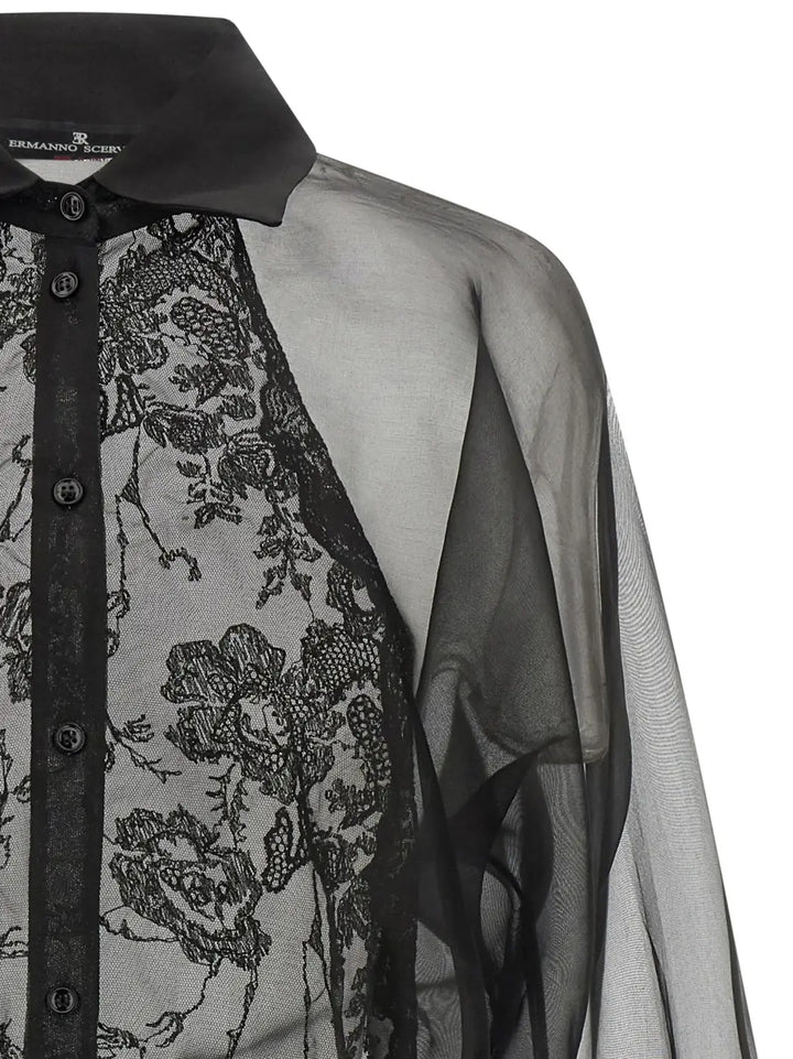Ermanno Scervino Black Silk Blouse