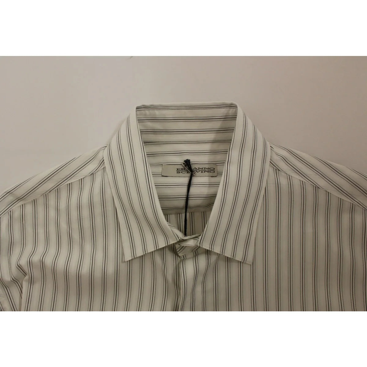Ermanno Scervino Black Striped Cotton Casual Shirt for Effortless Style