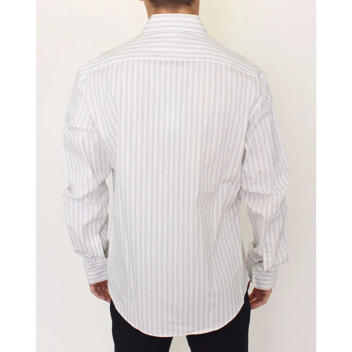 Ermanno Scervino Black Striped Cotton Casual Shirt for Effortless Style