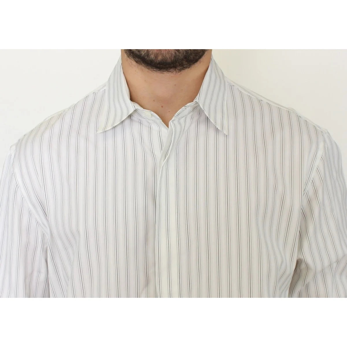 Ermanno Scervino Black Striped Cotton Casual Shirt for Effortless Style