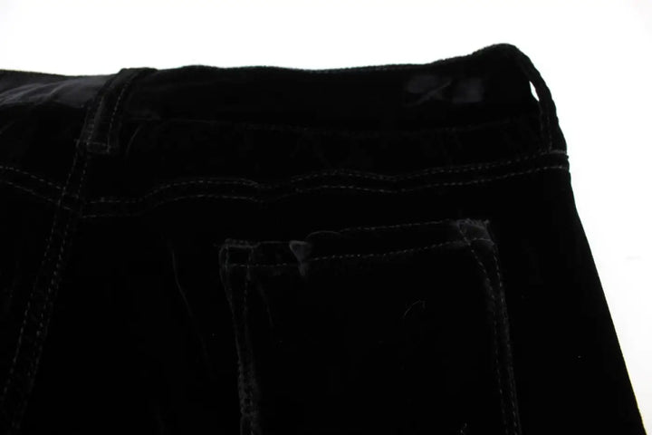 Ermanno Scervino Black Viscose Blend Velvet Slim Fit Pants
