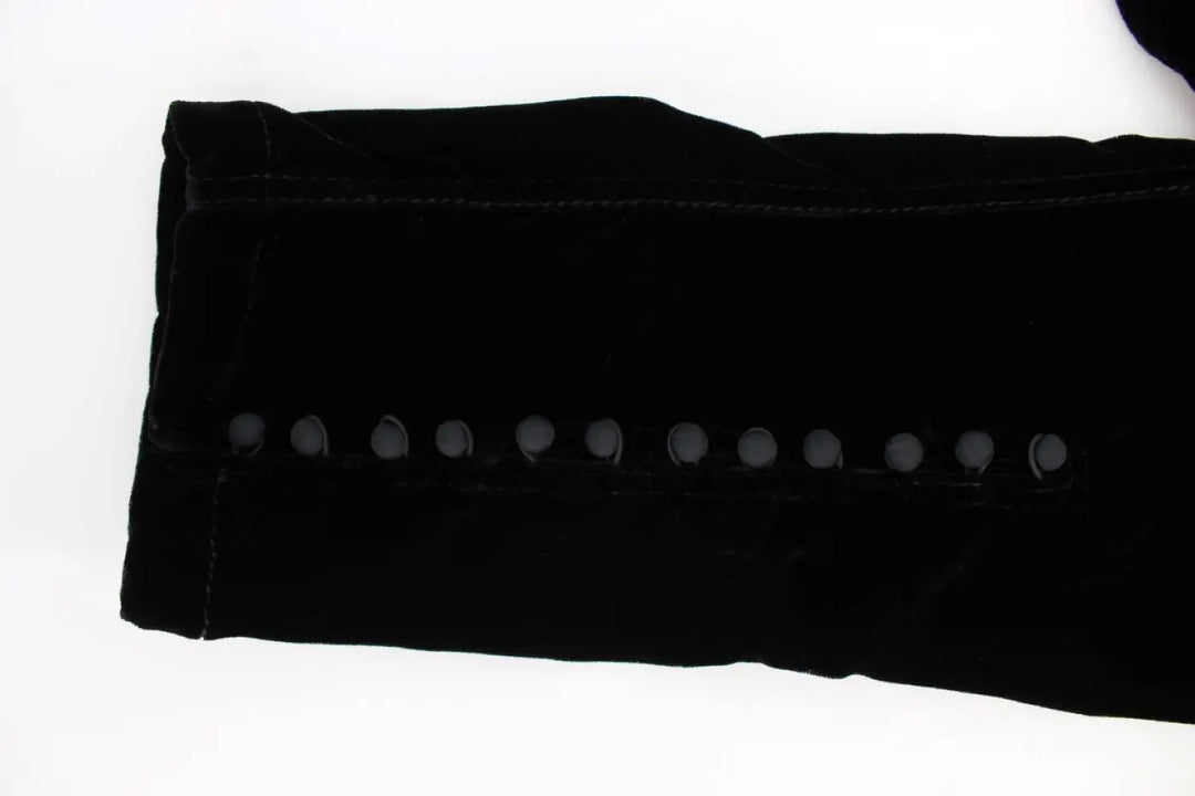 Ermanno Scervino Black Viscose Blend Velvet Slim Fit Pants