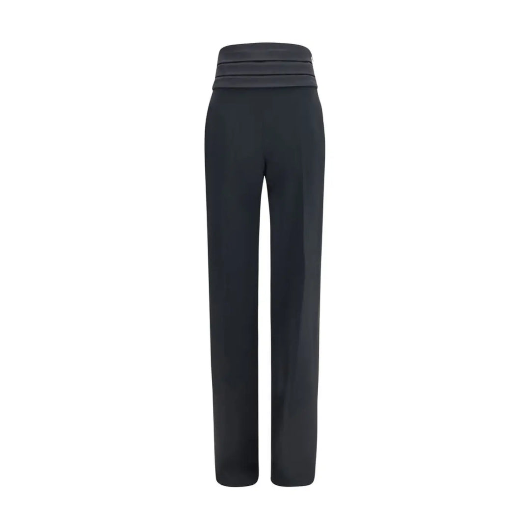 Ermanno Scervino Black Viscose Casual Pants