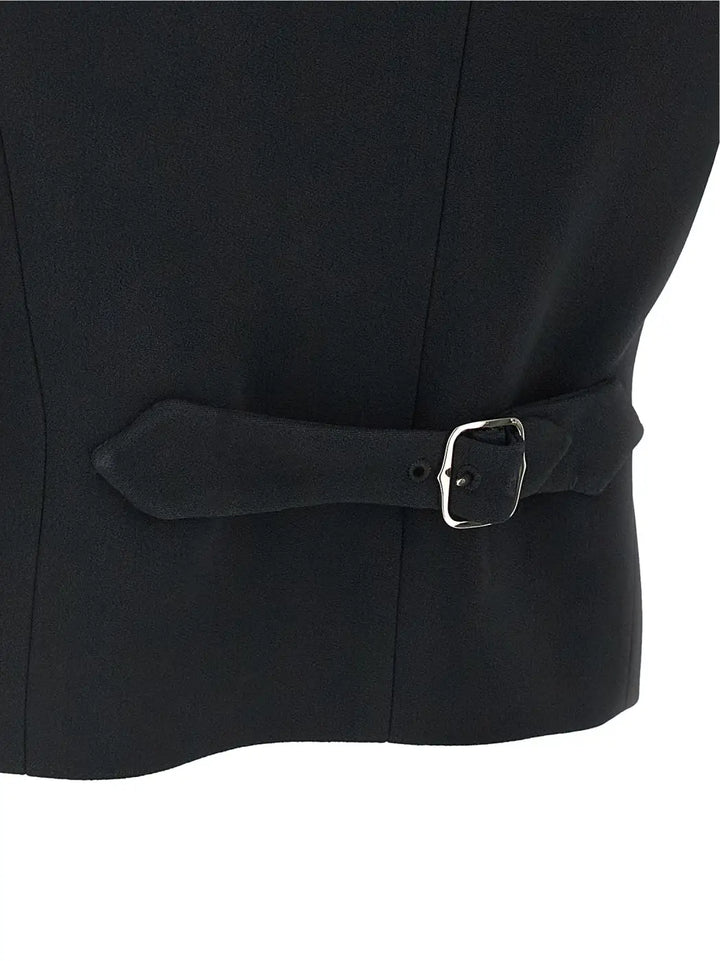 Ermanno Scervino Black Viscose Sleeveless Jacket