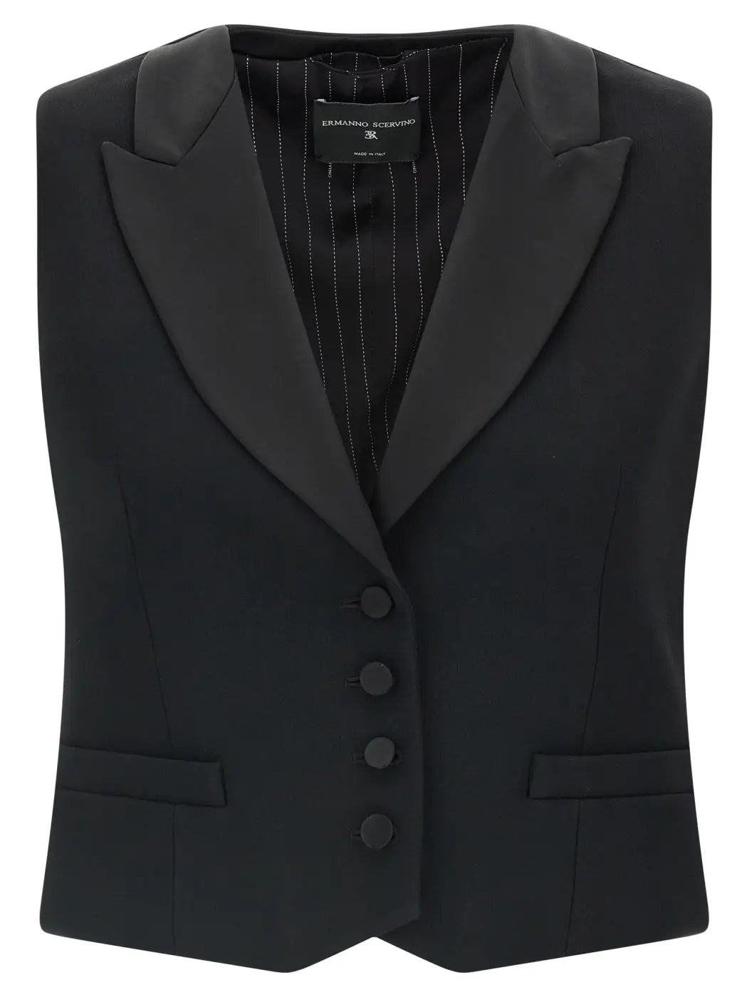 Ermanno Scervino Black Viscose Sleeveless Jacket