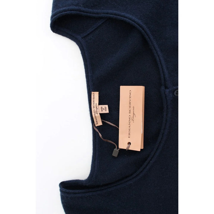 Ermanno Scervino Blue Cashmere Cardigan Sweater