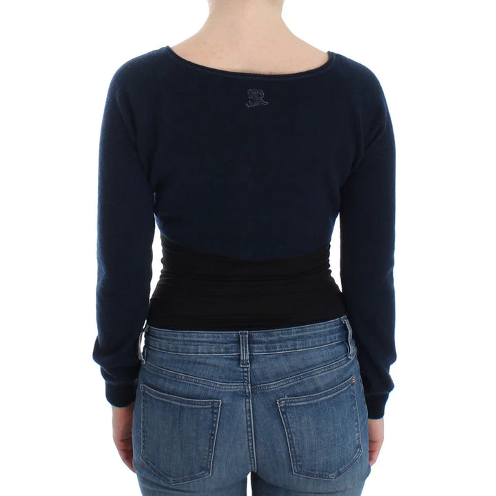 Ermanno Scervino Blue Cashmere Cardigan Sweater
