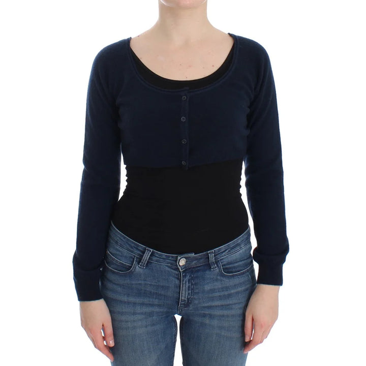 Ermanno Scervino Blue Cashmere Cardigan Sweater