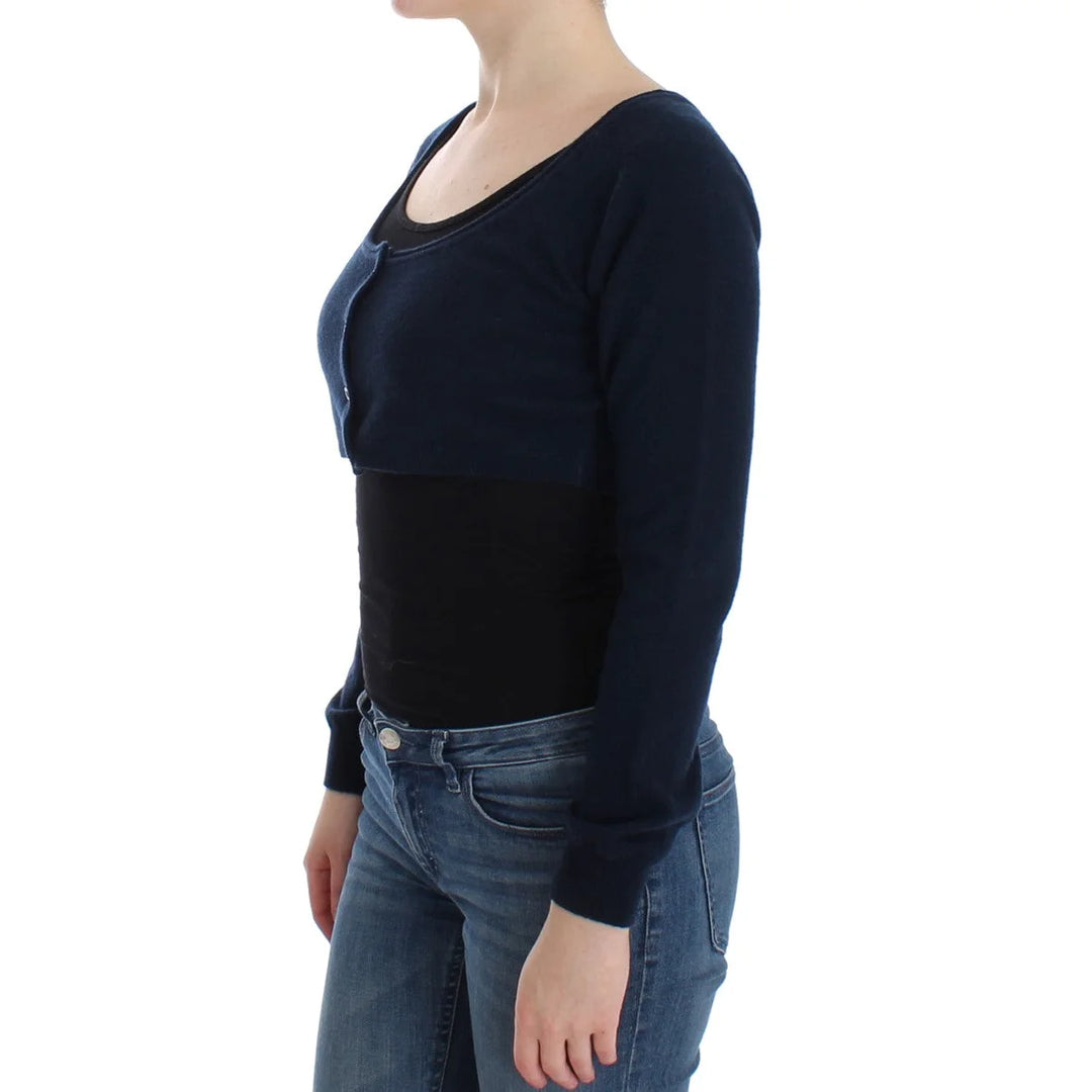 Ermanno Scervino Blue Cashmere Cardigan Sweater