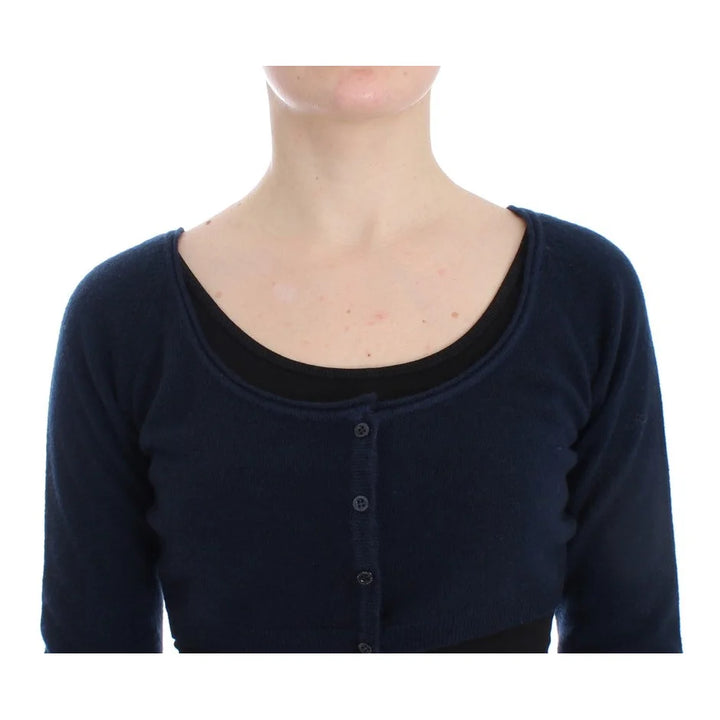Ermanno Scervino Blue Cashmere Cardigan Sweater