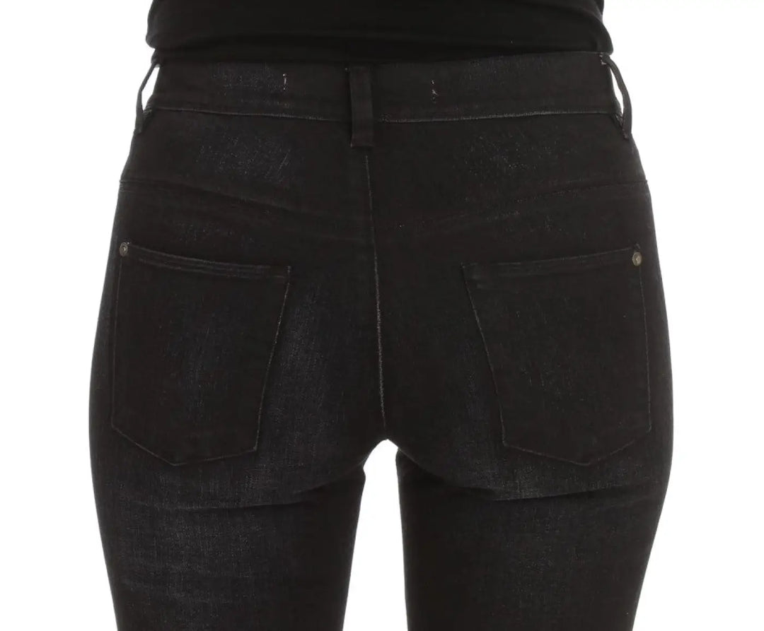Ermanno Scervino Blue Cotton Blend Slim Fit Bootcut Jeans