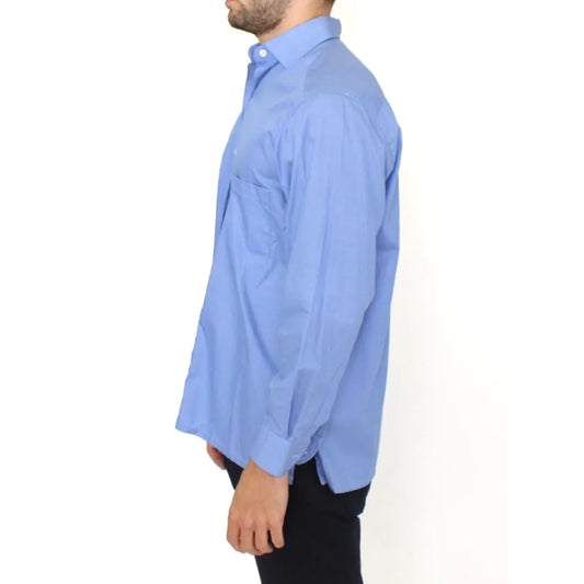 Ermanno Scervino Blue Cotton Dress Shirt Stunning Designer Style