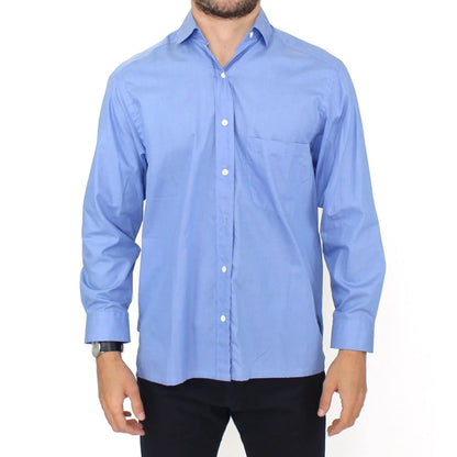 Ermanno Scervino Blue Cotton Dress Shirt Stunning Designer Style