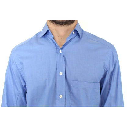 Ermanno Scervino Blue Cotton Dress Shirt Stunning Designer Style