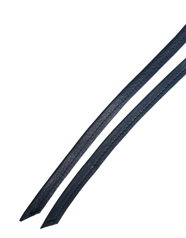 Ermanno Scervino Blue Leather Wide Waist Women Cintura Belt