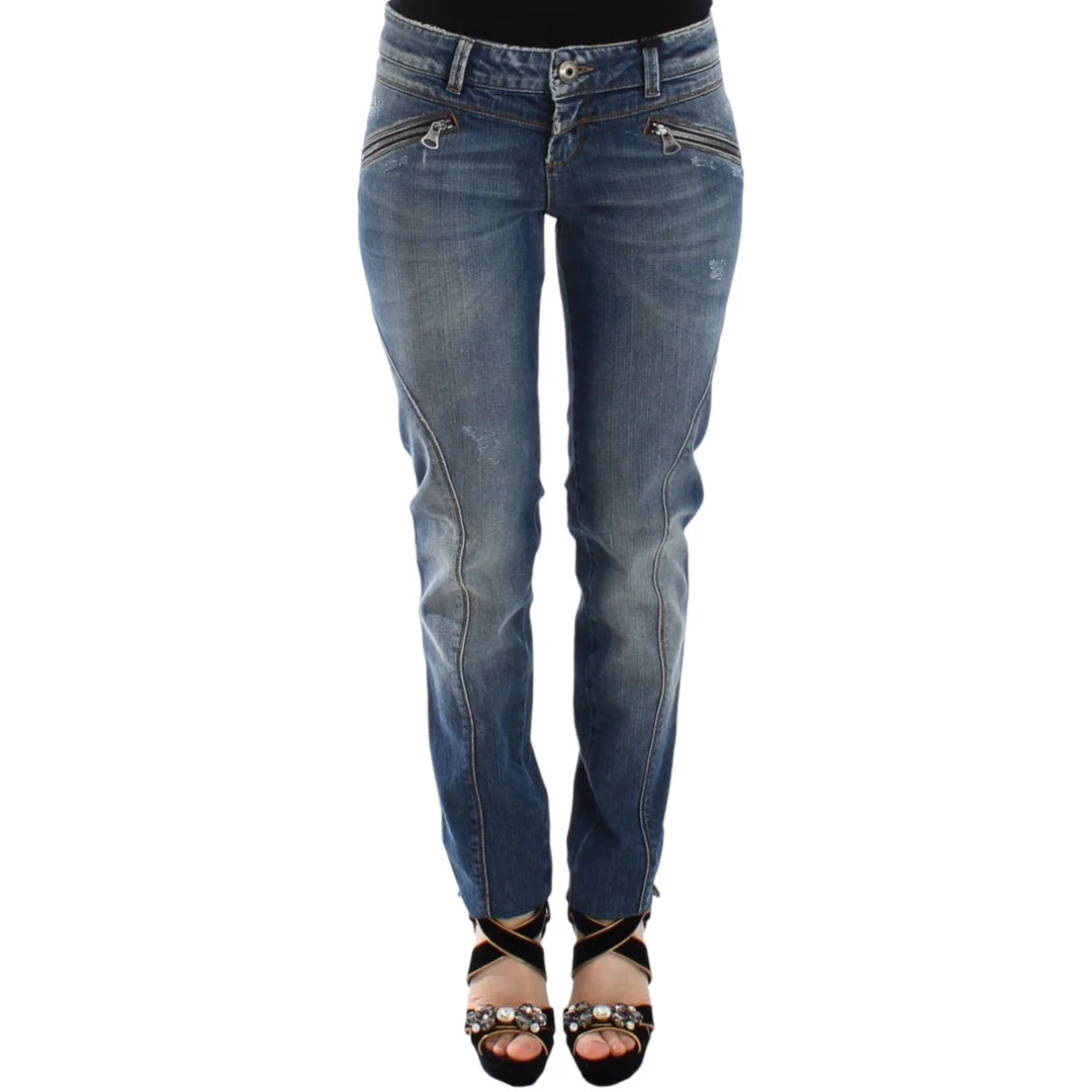 Ermanno Scervino Blue Slim Jeans Denim Pants Straight Stretch