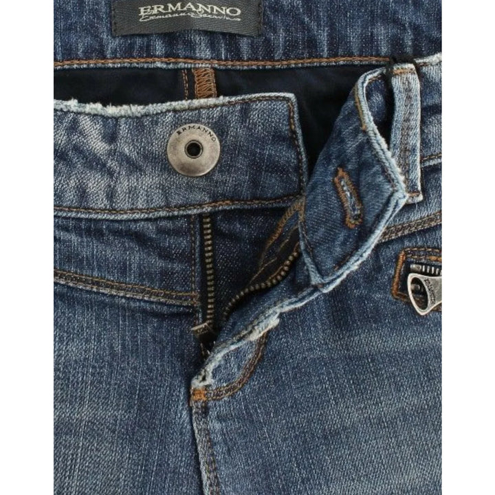 Ermanno Scervino Blue Slim Jeans Denim Pants Straight Stretch