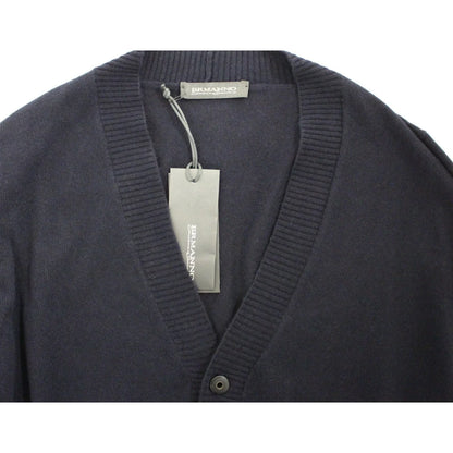 Ermanno Scervino Blue Wool Cardigan Sweater Luxury Fashion Statement