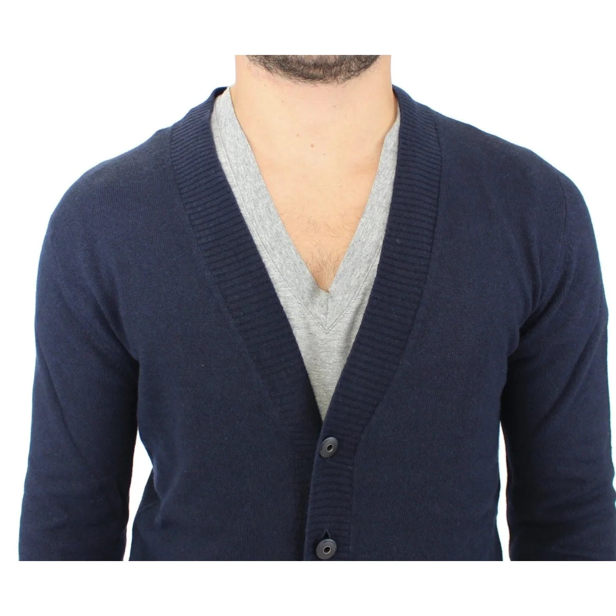 Ermanno Scervino Blue Wool Cardigan Sweater Luxury Fashion Statement