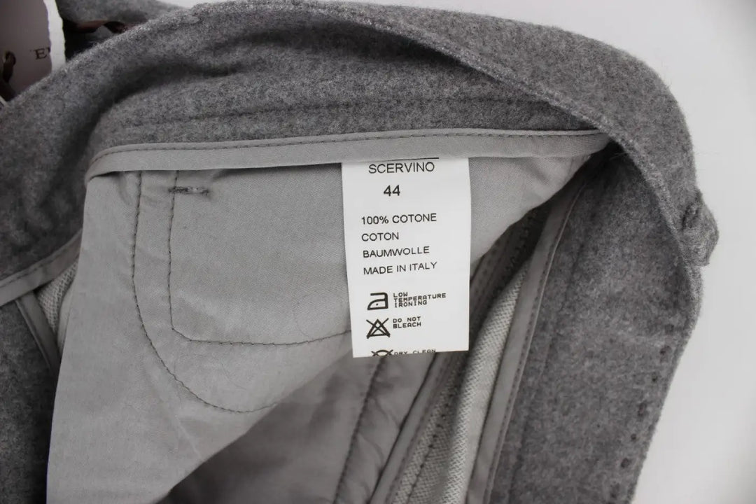 Ermanno Scervino Gray Cotton Straight Fit Casual Pants
