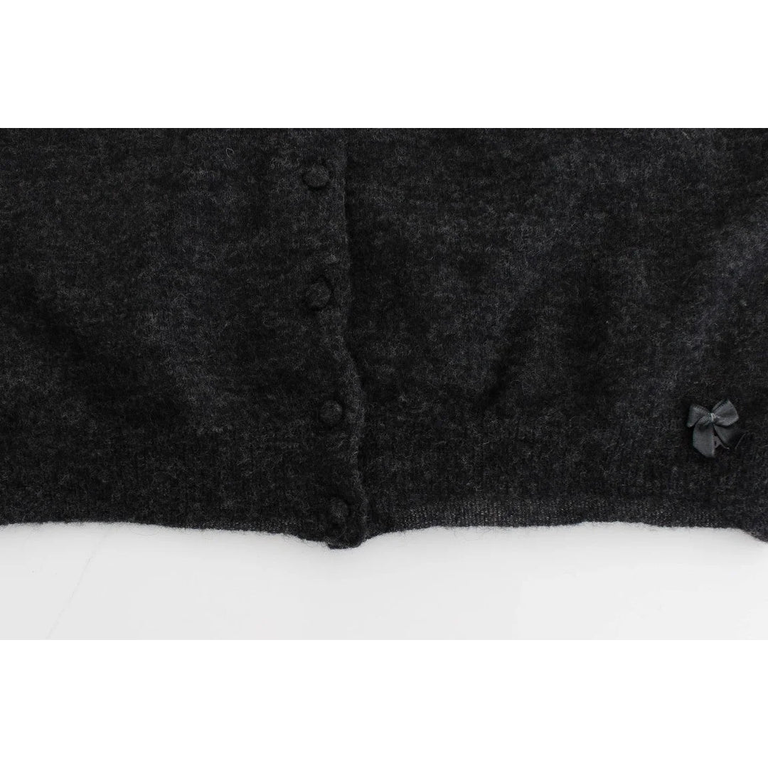 Ermanno Scervino Gray Knit Wool Cardigan Sweater