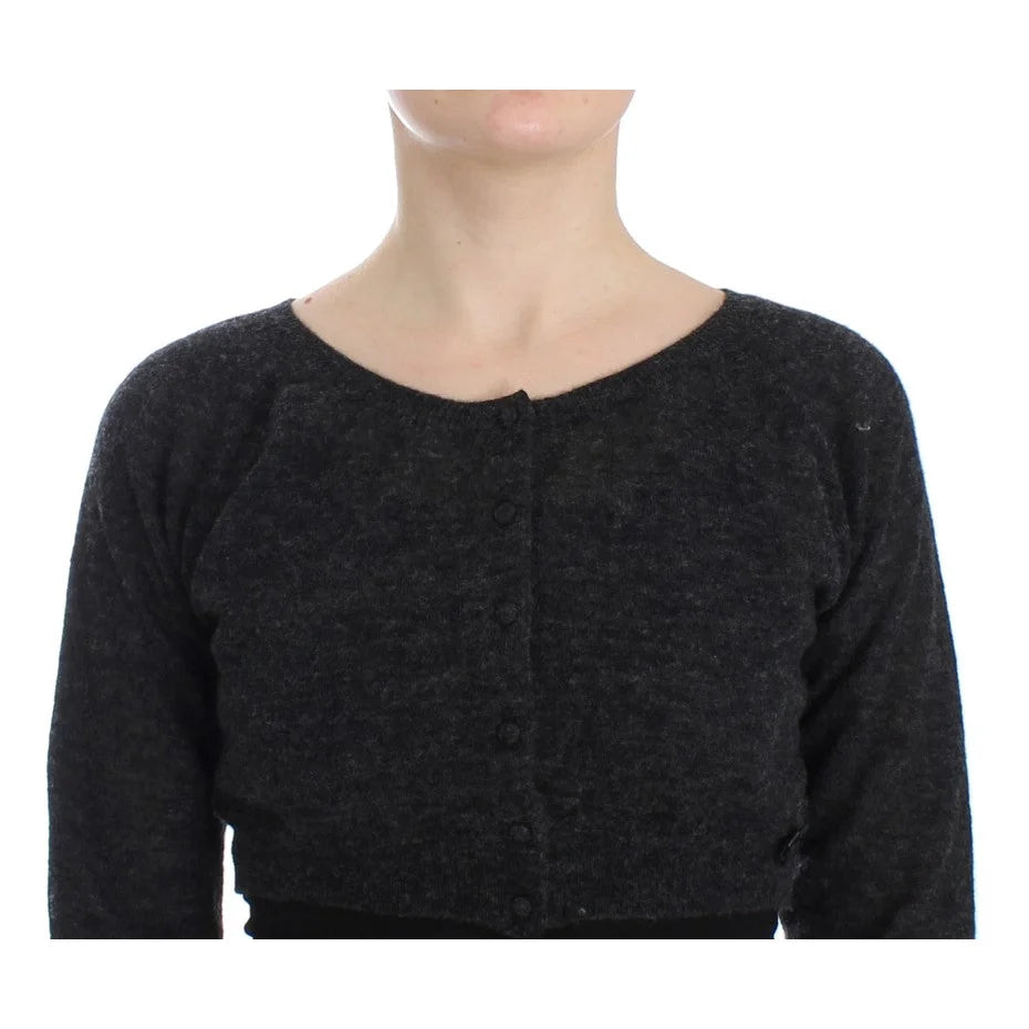 Ermanno Scervino Gray Knit Wool Cardigan Sweater