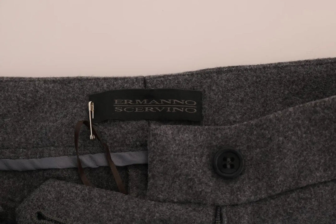 Ermanno Scervino Gray Wool Stretch Slim Pants