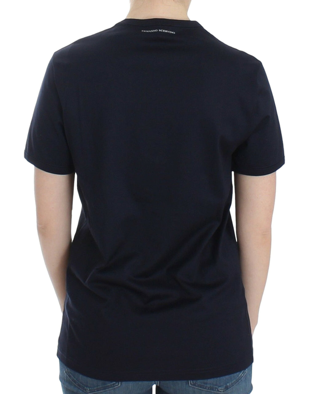 Ermanno Scervino - Lingerie Blue Crewneck Cotton Logo T-shirt