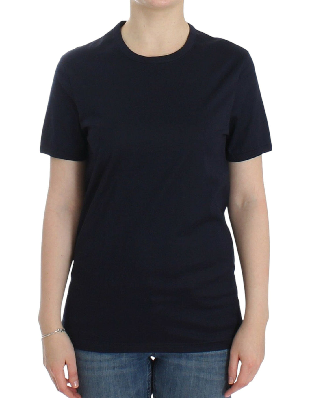 Ermanno Scervino - Lingerie Blue Crewneck Cotton Logo T-shirt