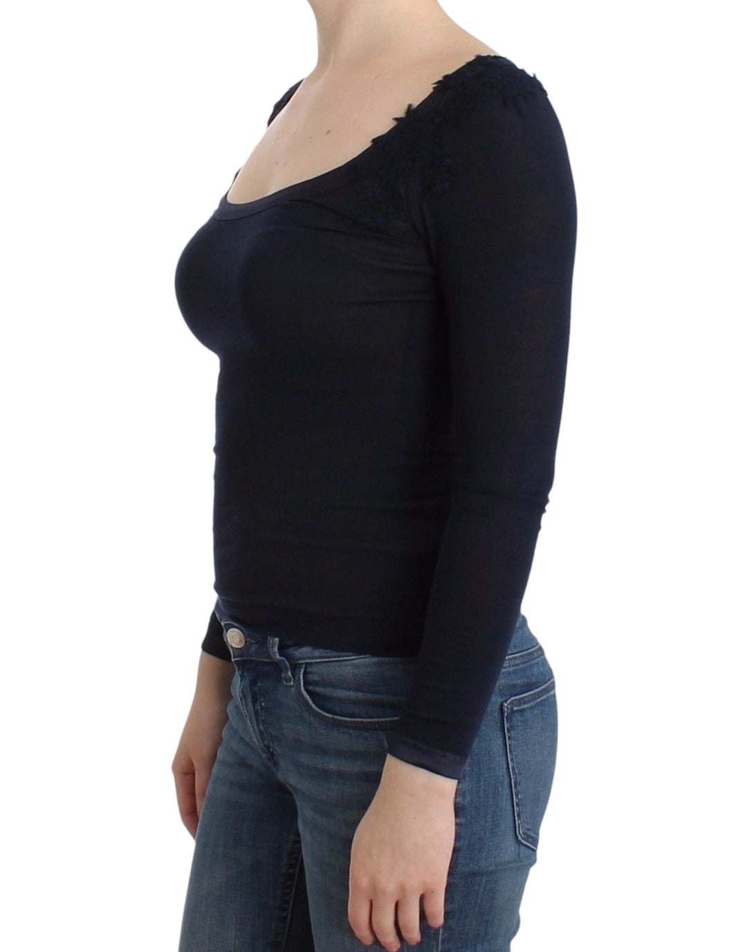 Ermanno Scervino - Lingerie Blue Top Blouse Jumper Lace Rayon