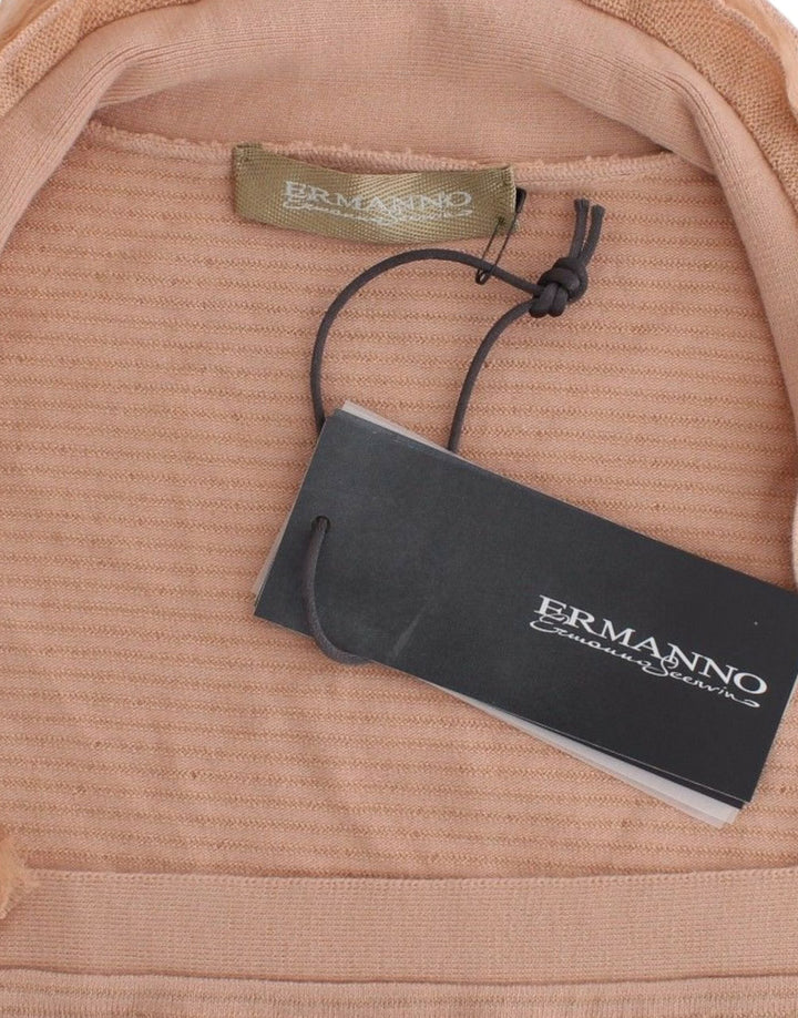 Ermanno Scervino - Orange Wool Blend Striped Long Sleeve Top