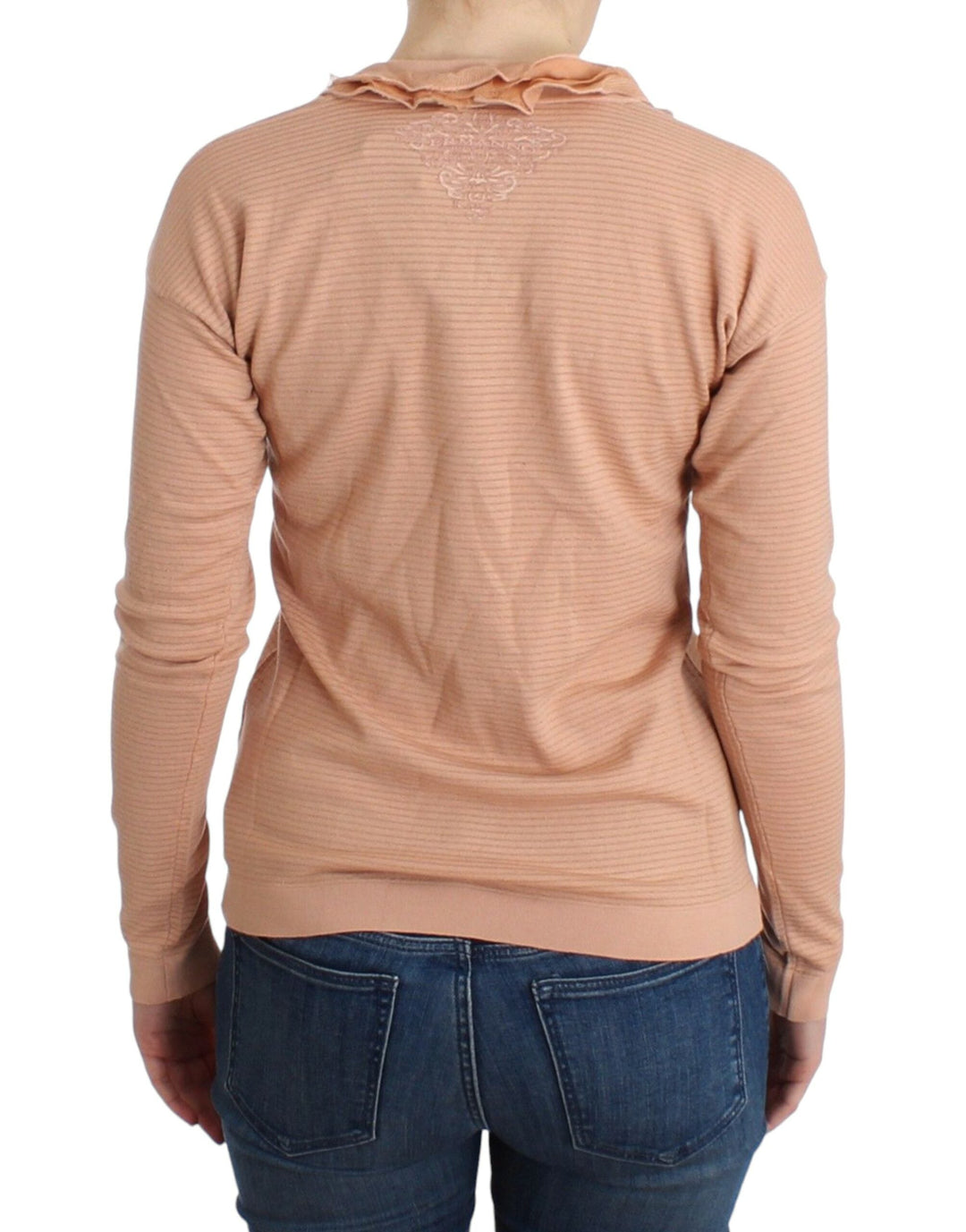 Ermanno Scervino - Orange Wool Blend Striped Long Sleeve Top
